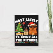 Capybara Most Likely To Drink All The Torro Funny Karte (Vorderseite)