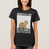 Capybara Mugshot Wollte für 93 Felonies auf der ga T-Shirt (Vorderseite)