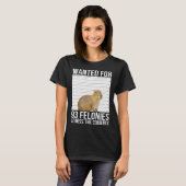 Capybara Mugshot Wollte für 93 Felonies auf der ga T-Shirt (Vorne ganz)