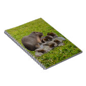 Capybara Mummy mit Babys, Notebook Notizblock (Rechte Seite)
