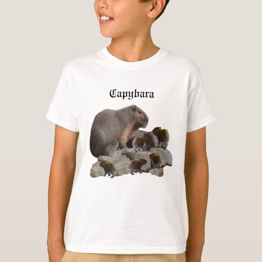 Capybara Mummy mit ihren Babys, T-Shirt (Vorderseite)