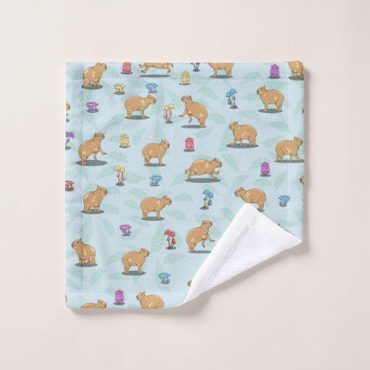Capybara-Muster Badhandtuch Set (Waschlappen)