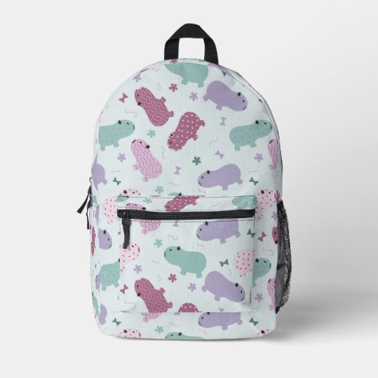 Capybara Muster bedruckte Rucksack (Vorderseite)