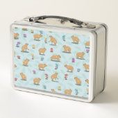 Capybara-Muster Metall Brotdose (Rückseite)