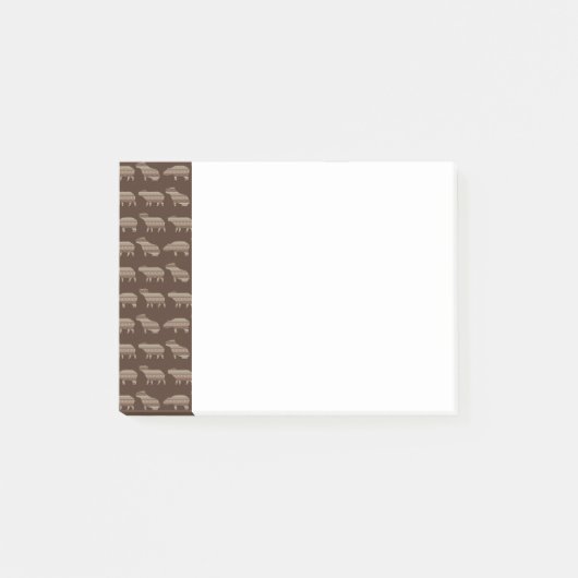 Capybara Muster Post-It Notes Klebezettel (Vorderseite)