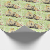 Capybara Mutter und Baby Geschenkpapier (Ecke)