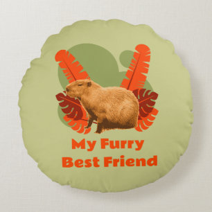 Capybara My Furry Best Friend Rundes Kissen