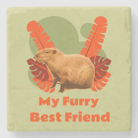Capybara My Furry Best Friend Steinuntersetzer (Vorderseite)