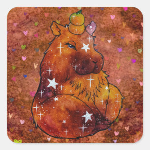 Capybara namens Dream Quadratischer Aufkleber