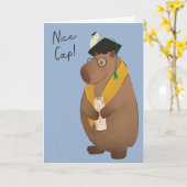 Capybara Nice Cap Abschluss Grußkarte Karte (Gelbe Blume)