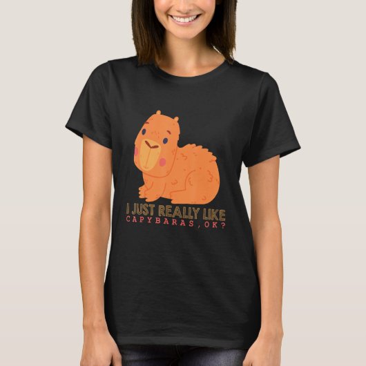 Capybara Niedlich Capybaras Rodent Animal Capybara T-Shirt (Vorderseite)