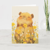 Capybara Niedlich Smile Karte (Vorderseite)