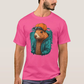 Capybara Niedlich und lustig Capybara Rap Dj Anges T-Shirt