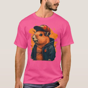 Capybara Niedlich und lustig Capybara Rap Dj Anges T-Shirt