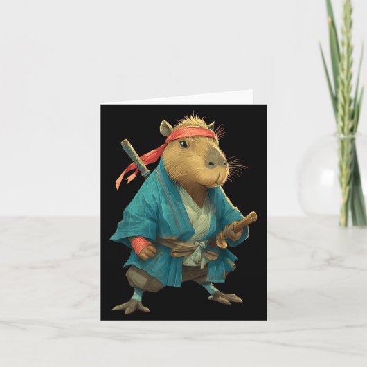 Capybara-Ninja-Samurai-Japan-Lustige-Japanische-Gr Karte (Vorderseite)