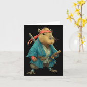 Capybara-Ninja-Samurai-Japan-Lustige-Japanische-Gr Karte (Gelbe Blume)