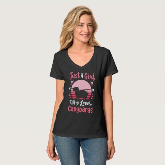 Capybara Nur ein Mädchen, das Capybaras Lieben T-Shirt (Vorderseite Vollansicht)