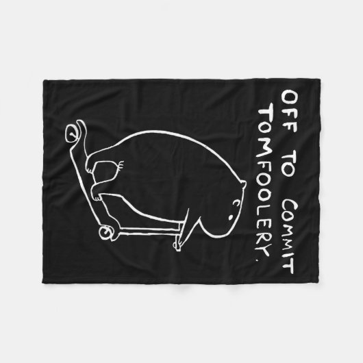 Capybara Off To Commit Tomfoolery  Fleecedecke (Vorderseite (Horizontal))