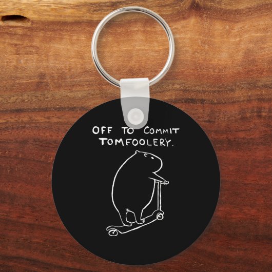 Capybara Off To Commit Tomfoolery  Schlüsselanhänger (Vorderseite)