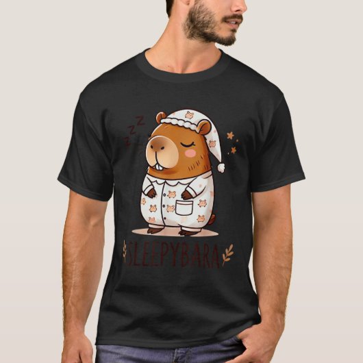 Capybara Offiziell Sleep Pajamas Nachtgown Sleepyb T-Shirt (Vorderseite)