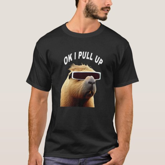 Capybara OK I Pull Up Animal Meme T-Shirt (Vorderseite)