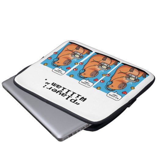 Capybara Old School Gamer Laptop Sleeve (Vorne Knopf)