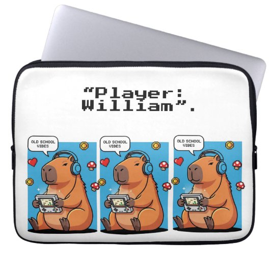 Capybara Old School Gamer Laptop Sleeve (Vorderseite)