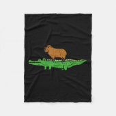Capybara On Crocodile Capy Alligator Rodent Men Wo Fleecedecke (Vorderseite)