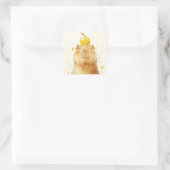 Capybara Orange You Glad Quadratischer Aufkleber (Tasche)