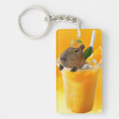 Capybara, Orangensaft Schlüsselanhänger (Vorderseite)
