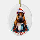 Capybara Ornament, Capybara Weihnachten, Geschenk Keramik Ornament (Rechts)