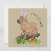 Capybara Ostern Niedlich Bunny Funny Einladung (Vorderseite)
