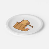 Capybara-Papierteller | Süße Tierparty Pappteller (Schrägansicht)