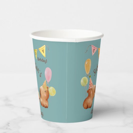 Capybara Party Fun Pappbecher (Rechts)