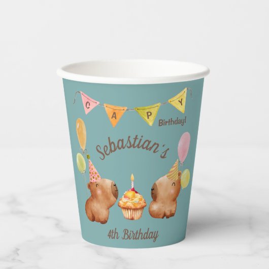 Capybara Party Fun Pappbecher (Vorderseite)