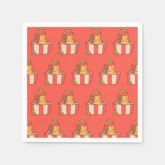 Capybara Party Napkins | Süße Tier Birthday Serviette (Vorderseite)