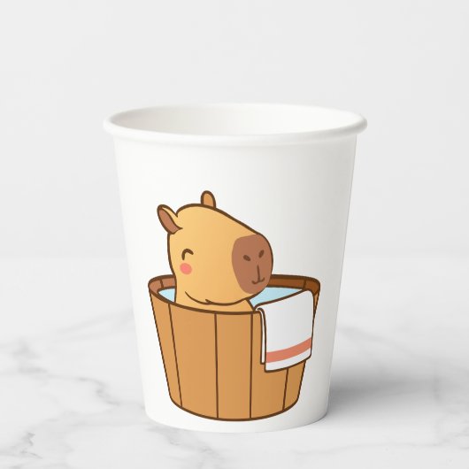 Capybara Party Paper Cup | Süße Tier Birthday Pappbecher (Rückseite)