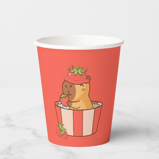Capybara Party Paper Cup | Süße Tier Birthday Pappbecher (Vorderseite)