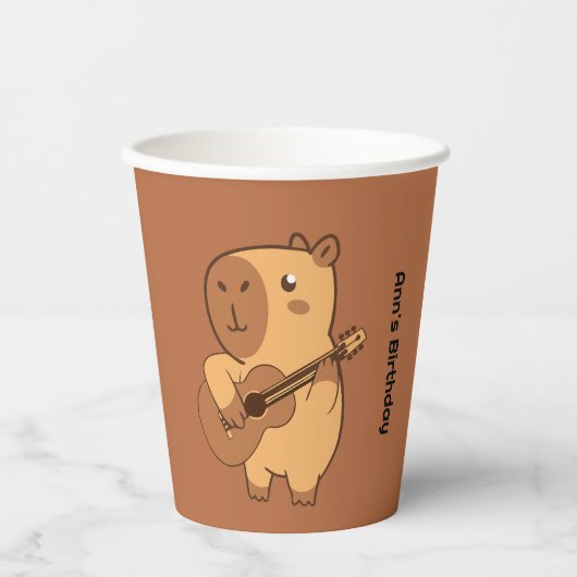 Capybara Party Paper Cup | Süße Tier Birthday Pappbecher (Vorderseite)