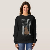 Capybara Patriotic American Flag Vintage Sweatshirt (Vorne ganz)