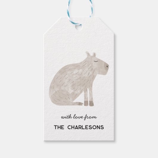 Capybara Personalisiert Geschenkanhänger (Vorderseite)