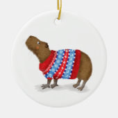 Capybara personalisierte Weihnachtsbaumdekoration Keramik Ornament (Vorne)