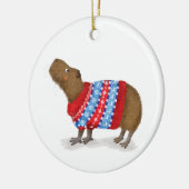 Capybara personalisierte Weihnachtsbaumdekoration Keramik Ornament (Links)