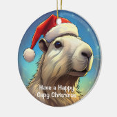 Capybara Personalisierte Weihnachtsfeier Keramik Ornament (Links)