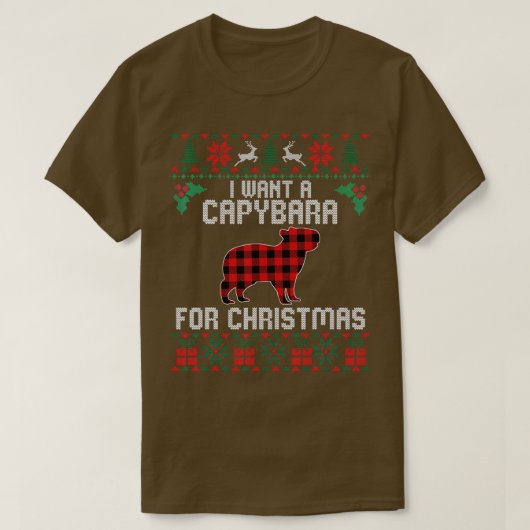 Capybara Pet Lover Xmas Geschenke Funny Uggli Weih T-Shirt (Design vorne)