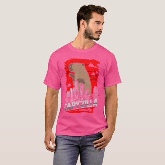 Capybara Pet Rodent Capyzilla T-Shirt (Vorne ganz)