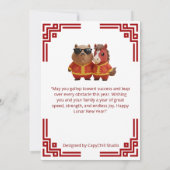 Capybara & Pferd Mondneujahrs-Karte Karte (Rückseite)