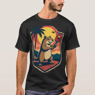 Capybara-Pickleball-Club Capybara-Sport-Logo Retro T-Shirt
