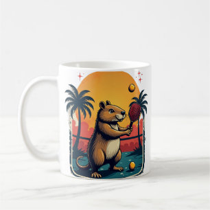 Capybara Pickleball Club Retro Logo T-Shirt Aufkle Kaffeetasse