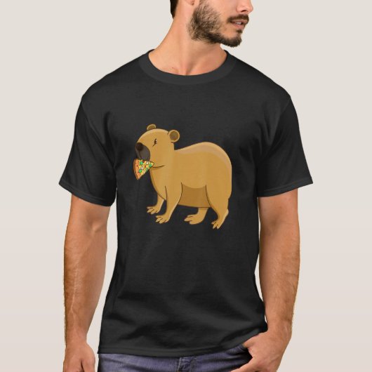 Capybara Pizza Wildlife Animal Italienische Küche T-Shirt (Vorderseite)